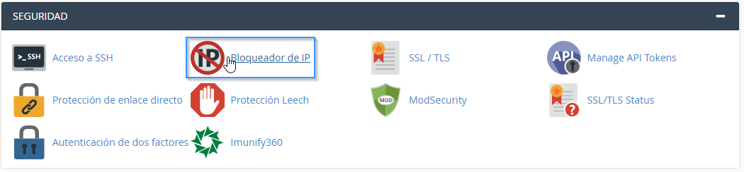 Herramienta de Bloqueador de IP en cPanel