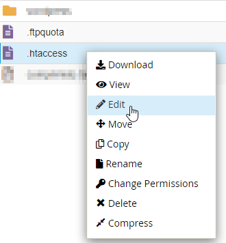 Editar archivo .htaccess desde cPanel