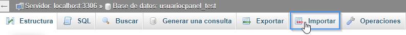 Importar base de datos MySQL