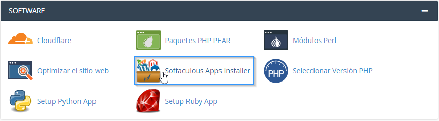 Herramienta Softaculous cPanel