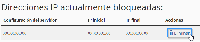 Desbloquear IP desde cPanel