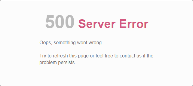 Ejemplo de error 500 en PrestaShop