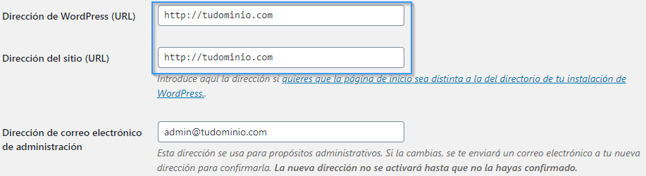 Cambiar la URL de WordPress, de HTTP a HTTPS.