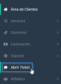 Abrir un ticket desde el área de cliente de LucusHost