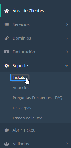 Cómo consultar los tickets desde el área de cliente de LucusHost