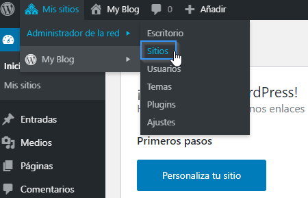 Acceder a WordPress Multisite