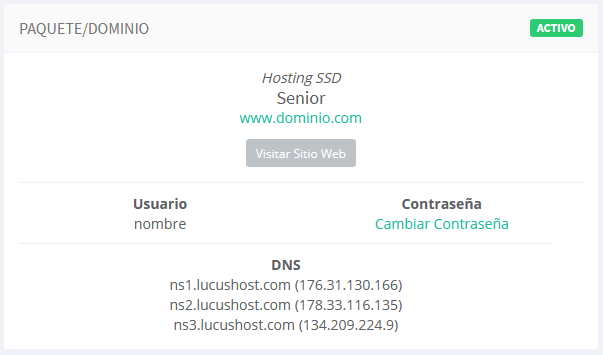 Cómo saber los DNS de mis hosting desde el área de cliente de LucusHost