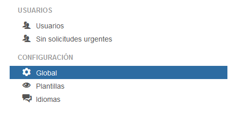 Configuración global de Joomla