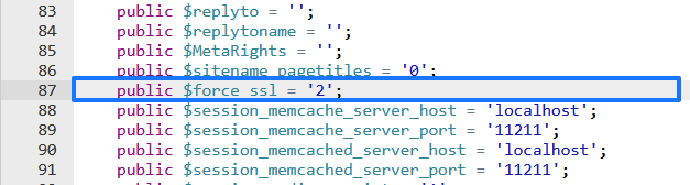 Forzar el SSL en Joomla con el archivo configuration.php