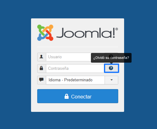 Recuperar contraseña del administrador de Joomla desde la pantalla de login