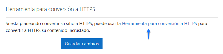 Acceder a la herramienta para activar el SSL en Moodle