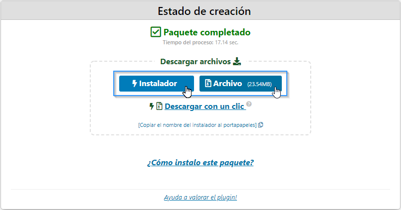 Descargar el contenido de WordPress con el plugin Duplicator