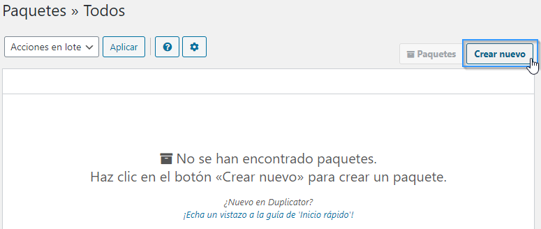 Exportar el contenido de una web con el plugin Duplicator