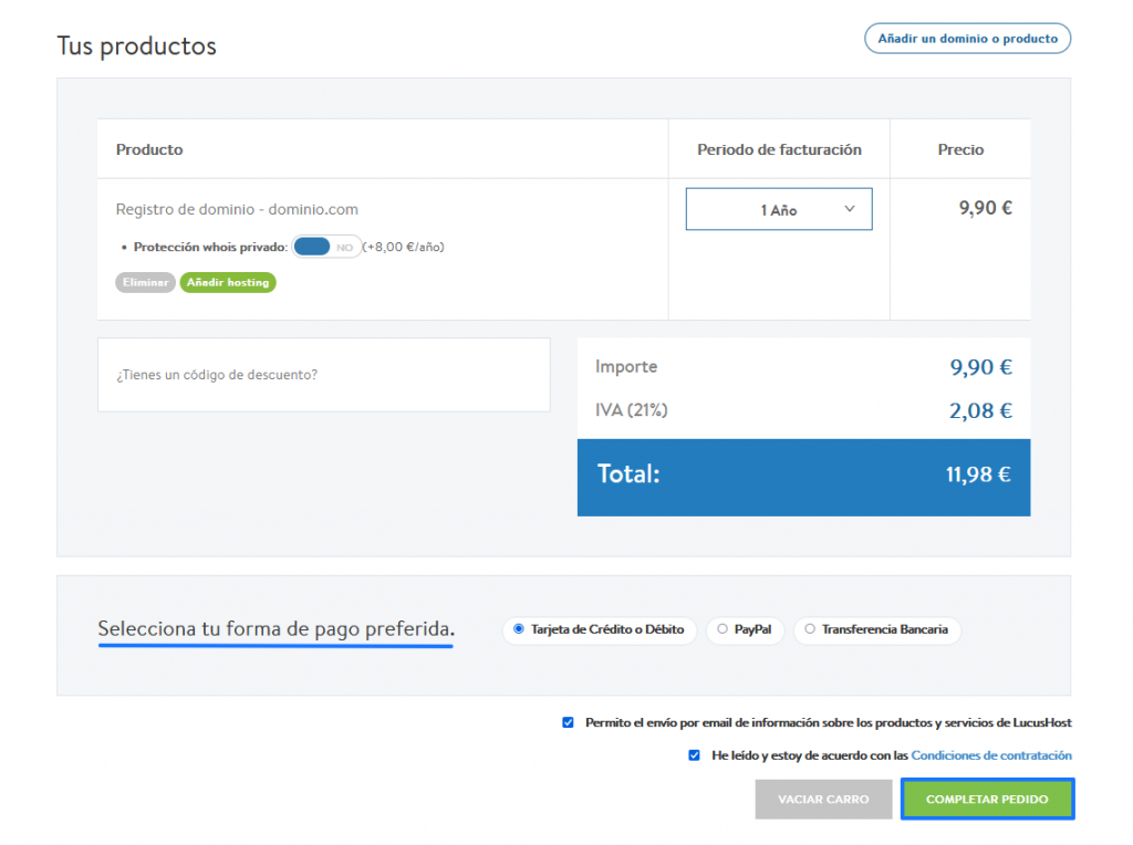 Cómo registrar un dominio Ayuda LucusHost
