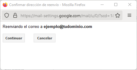 REenviando el correo desde Gmail a tu cuenta de correo corporativo