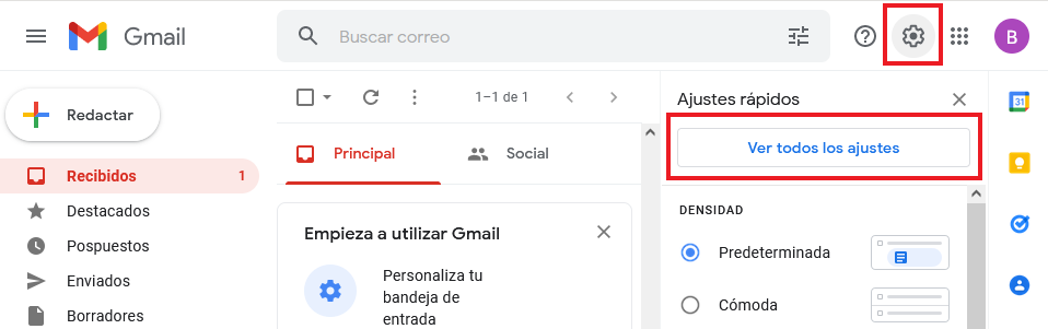 Configuración de Gmail