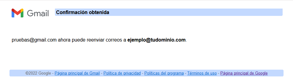 gmail confirmacion obtenida