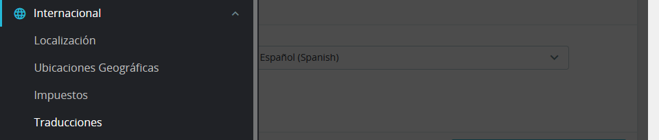 PrestaShop sección Internacional Traducciones