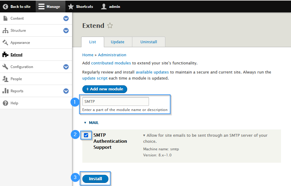 Instalar un módulo en Drupal