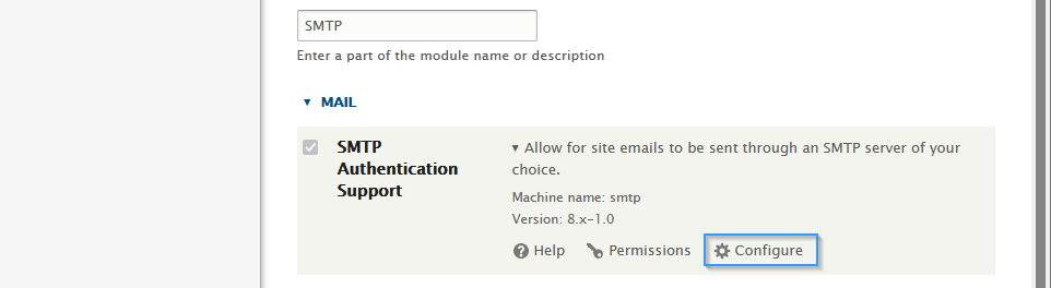 Configurar el módulo SMTP para Drupal