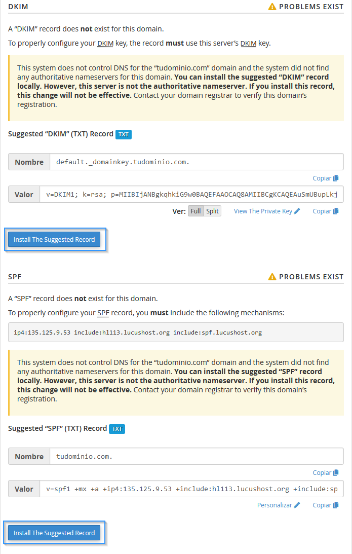 Generar el registro SPF y DKIM