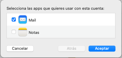 Seleccionar App para gestionar Mail Mac