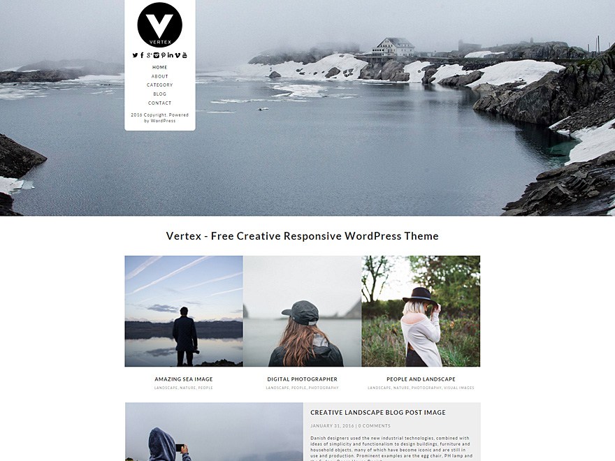 Las mejores plantillas WordPress gratis captura Vertex