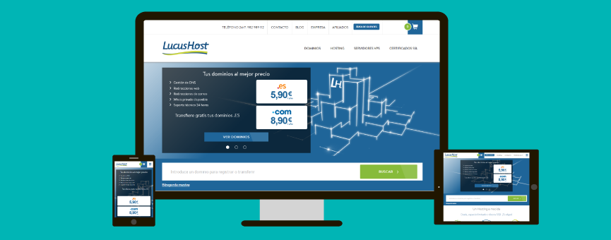 Movil-first Index: Ejemplo de web responsive deLucusHost