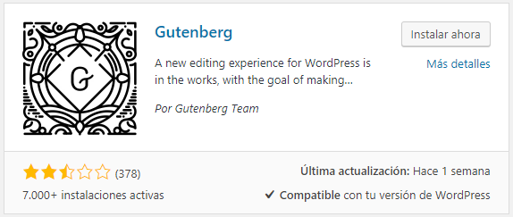 Plugin Gutenberg