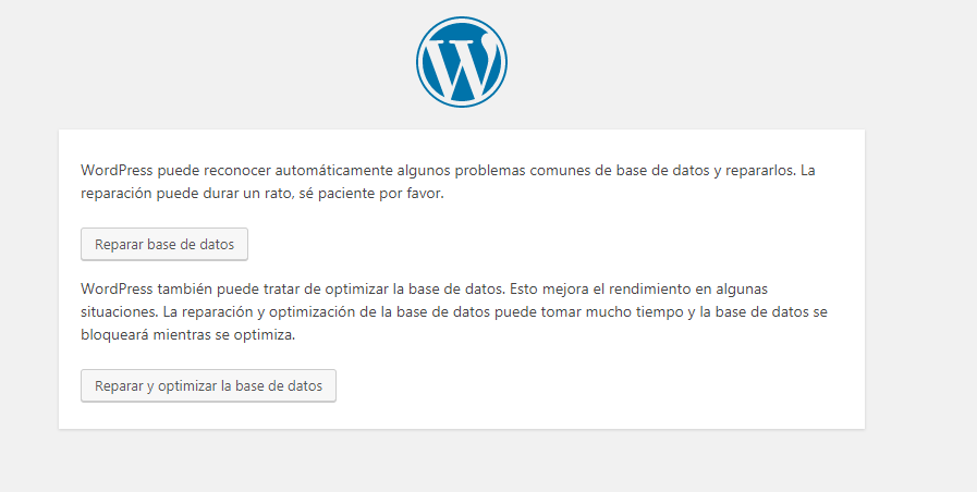 Reparar base de datos en WordPress