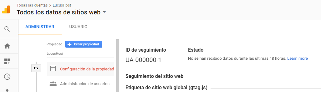 Obtener el ID de Google Analytics