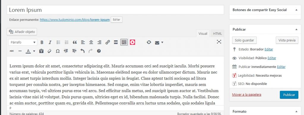 Cómo subir un post a WordPress