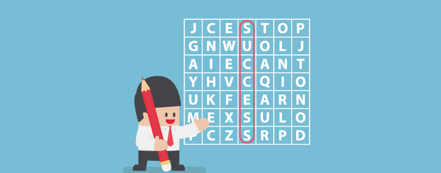 hombre buscando palabras sopa de letras Las 7 mejores herramientas gratis para buscar keywords