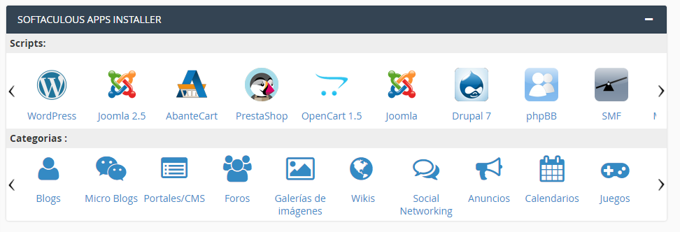 Instalar WordPress con Softaculous a través de cPanel