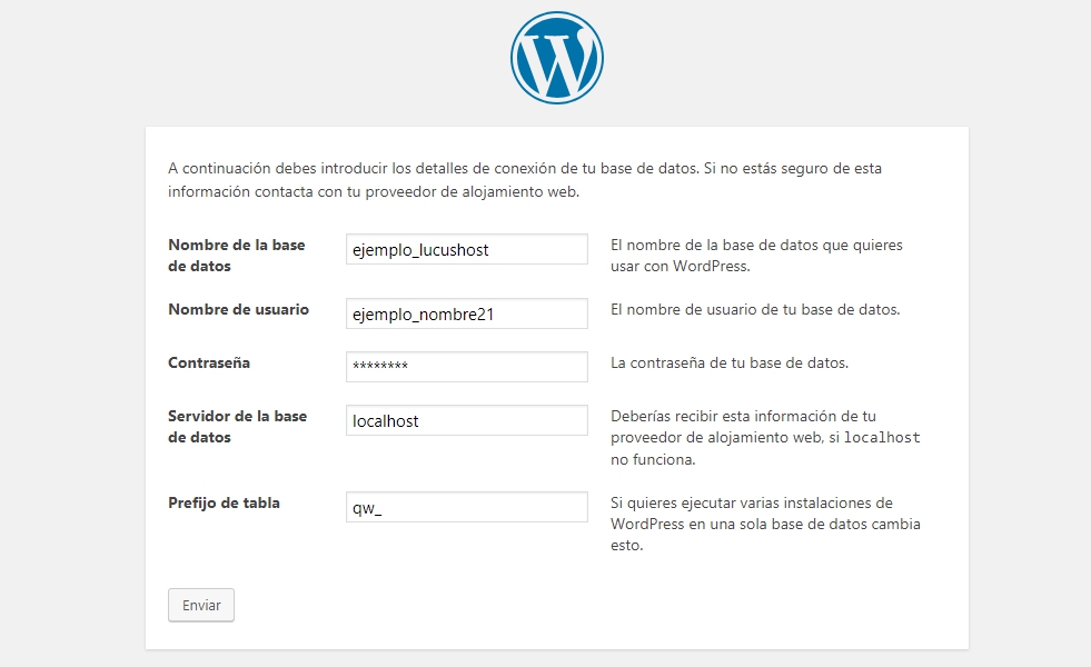 ultimo paso instalacion wordpress