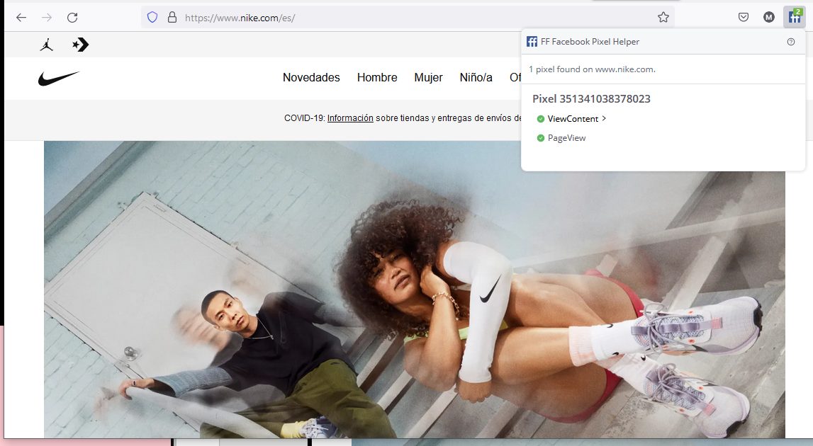 Comprobar que el píxel de Facebook está bien instalado con Firefox