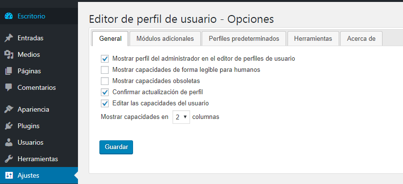 Configurar User Role Editor en WordPress