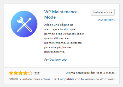 Instalar WP Maintenance Mode