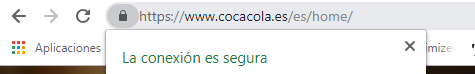 Ejemplo de conexión segura y cifrada en Google Chrome