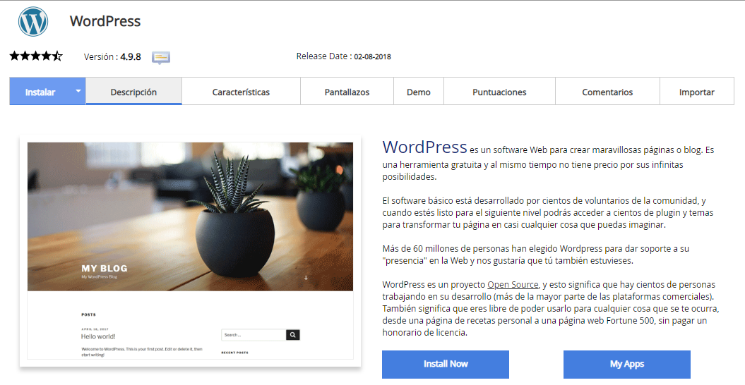 Instalar WordPress en un subdominio - Paso 1