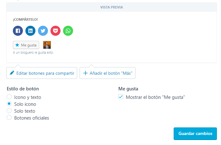 Conectar WordPress con Facebook: Jetpack añadir botones sociales