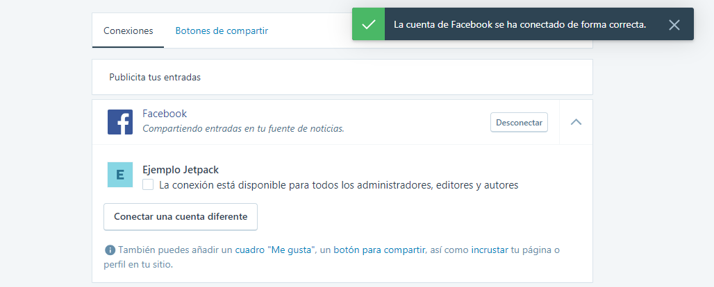 Conectar WordPress con Facebook: Jetpack y Facebook