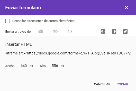 Cómo añadir una encuesta a WordPress con los Formularios de Google: Paso 2