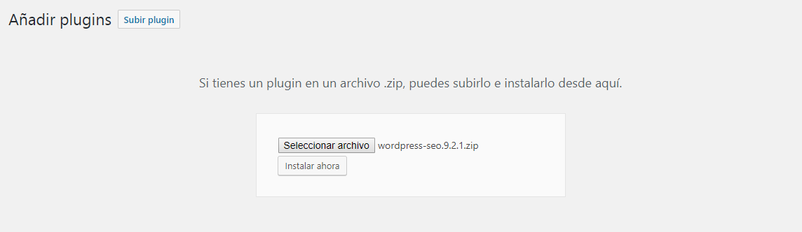 Instalar plugins en WordPress manualmente: Paso 3