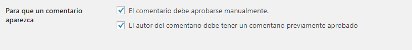 Configurar WordPress Ajustes de comentarios