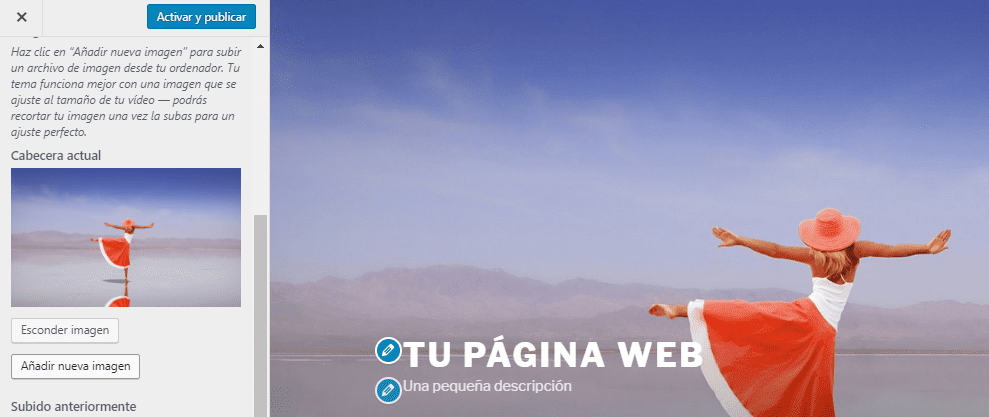 Configurar WordPress Apariencia del tema