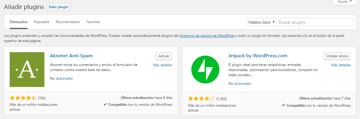 Configurar WordPress Instalar Plugins