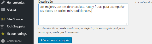 Paso 3: Añadir Categorías en WordPress