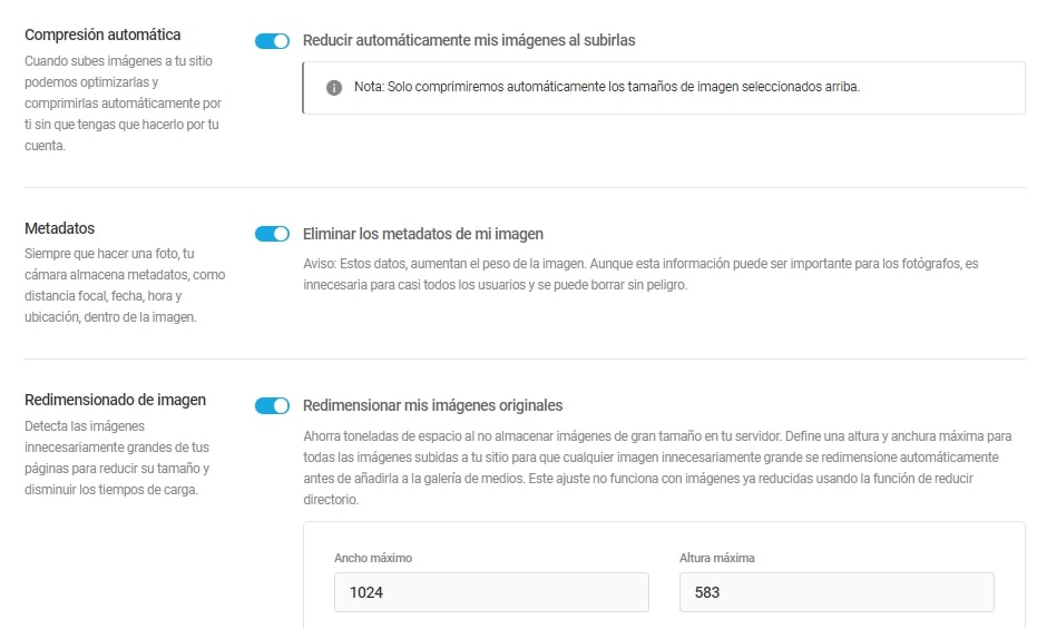 Configuración de Smush