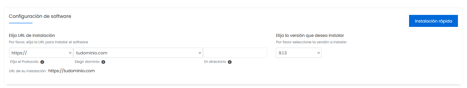Configuración de software en una instalación de PrestaShop
